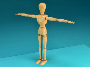 wooden character 3D Model