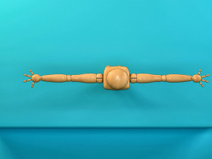 wooden character Model 3D