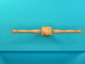 wooden character 3D Model