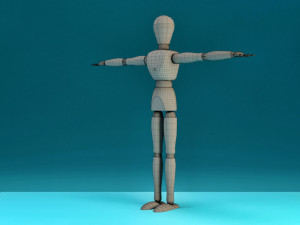 wooden character Model 3D