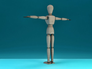 wooden character Model 3D