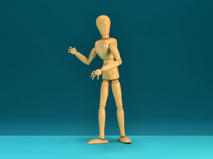 wooden character Model 3D