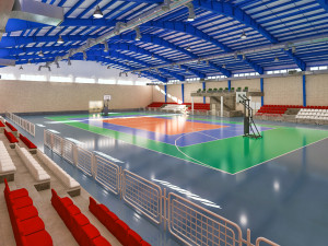 realistic sport hall complex 3Dモデル
