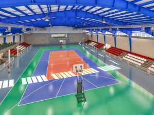 realistic sport hall complex 3Dモデル