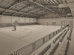 realistic sport hall complex 3Dモデル
