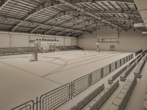 realistic sport hall complex 3Dモデル