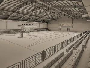 realistic sport hall complex 3D Model
