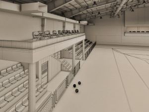 realistic sport hall complex 3Dモデル