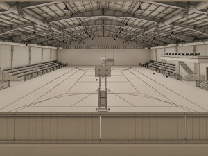 realistic sport hall complex 3Dモデル