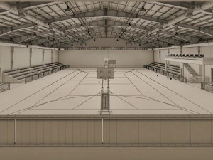 realistic sport hall complex 3D Model
