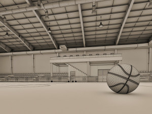 realistic sport hall complex 3Dモデル