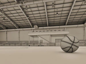 realistic sport hall complex 3D Model