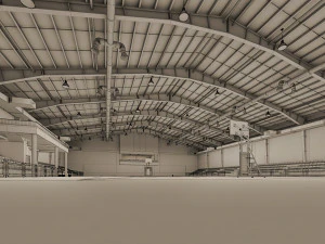 realistic sport hall complex 3D Model