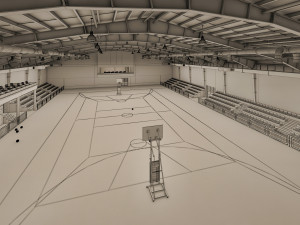 realistic sport hall complex 3Dモデル