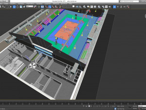 realistic sport hall complex 3Dモデル