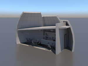 small coffee shop 3Dモデル