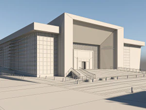 high detail conference center low poly vr - ar - low-poly 3D Model
