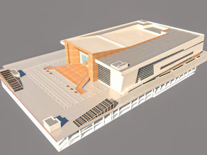 high detail conference center low poly vr - ar - low-poly 3D Model