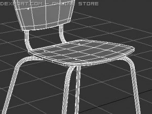 sidechair mitab kvadrat 3D Model