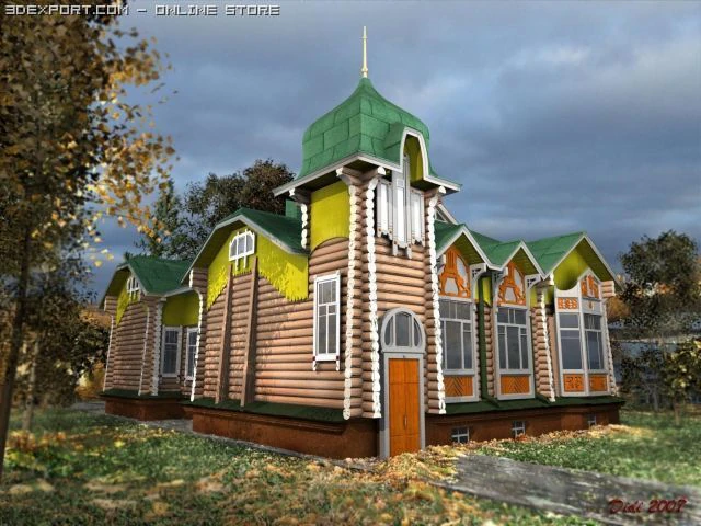 country house 3D Model .c4d .max .obj .3ds .fbx .stl .blend