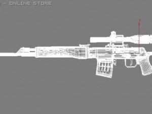 svd dragunov sniper rifle Modelo 3D