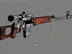 svd dragunov sniper rifle Modelo 3D