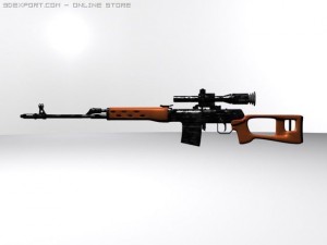 svd dragunov sniper rifle Modelo 3D