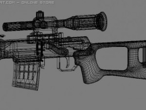 svd dragunov sniper rifle Modelo 3D