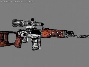svd dragunov sniper rifle Modelo 3D