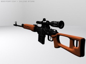 svd dragunov sniper rifle Modelo 3D