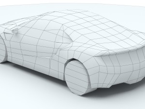 acura nsx 2016 lowpoly Model 3D