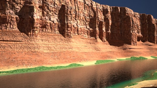 Canyon with river 3D Модель .c4d .max .obj .3ds .fbx .stl .blend