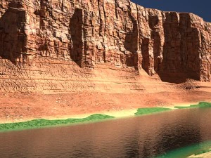 Canyon avec rivi&egrave;re Modèle 3D