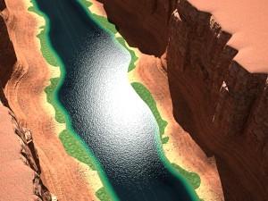 Canyon with river 3D Модель