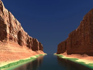 Canyon with river 3D Model