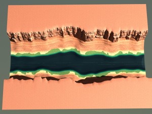 Canyon with river 3D Модель