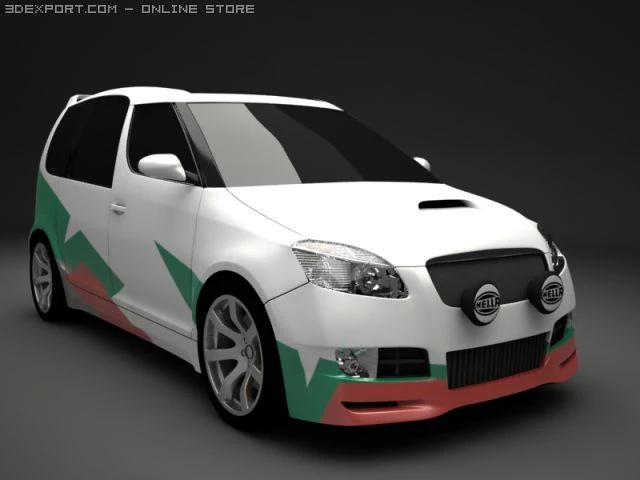 Skoda roomster wrc 3D Model .c4d .max .obj .3ds .fbx .stl .blend