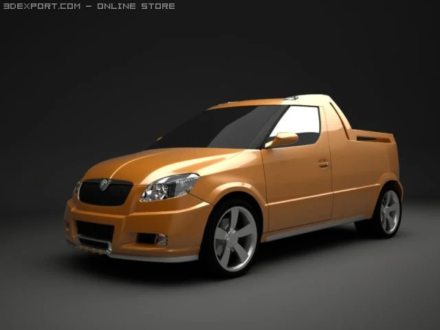 skoda roomster pickup 3D Model .c4d .max .obj .3ds .fbx .stl .blend