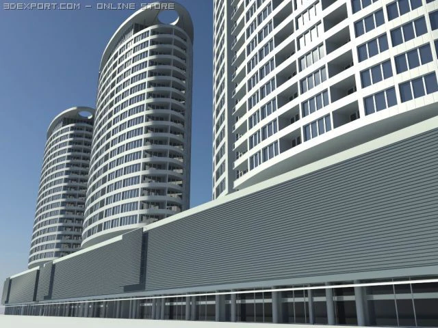 three towers bratislava 3D Model .c4d .max .obj .3ds .fbx .stl .blend 