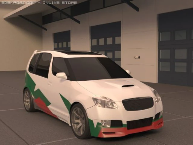 skoda roomster wrc Modelo 3D .c4d .max .obj .3ds .fbx .stl .blend 