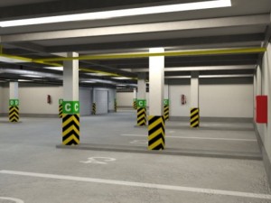 underground parking garage 01 3D Model