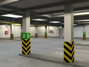 underground parking garage 01 3D Model