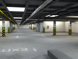 underground parking garage 01 3D Model