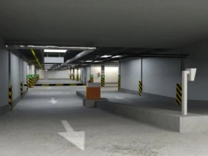 underground parking garage 01 3D Model