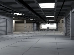 underground parking garage 01 3D Model