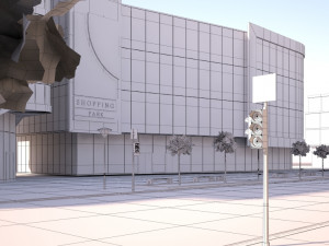 Shopping street - boulevard 3D Model