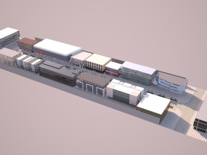 Shopping street - boulevard 3D Model