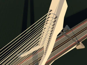 Cable-stayed bridge 3D Model