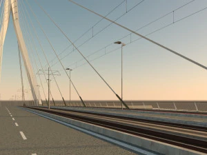 Cable-stayed bridge 3D Model