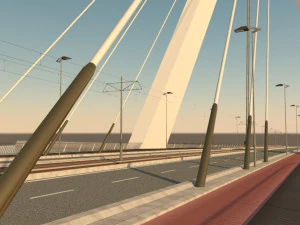 Cable-stayed bridge 3D Model